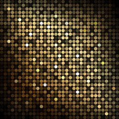 Gold disco lights - vector abstract background