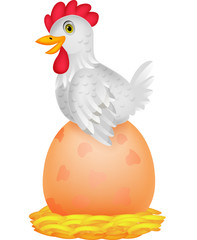 Hen with giant egg