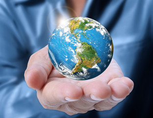 Globe ,earth in  hand