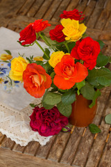 roses bouquet on table