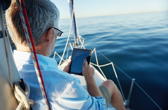 tablet computer on boat