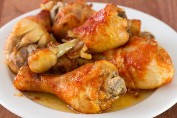 fried chicken in sauce