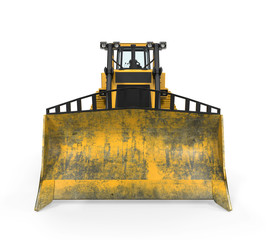 Yellow Bulldozer Isolated