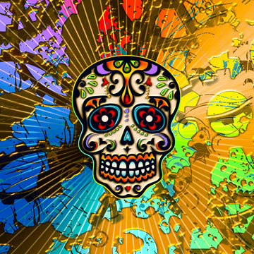 Sugar Skull, Mexiko, Totenkopf, Hintergrund