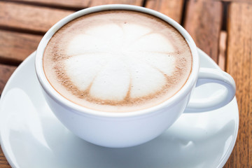 Soft milk microfoam topped on hot cafe mocha