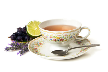 Cup of tea isolated on white background