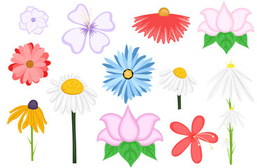 Vintage Decorative Flowers Vector