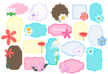 Obraz premium Vintage Flower Antique Labels with Retro Design Vector