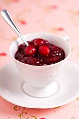 Cranberry sauce in a cup