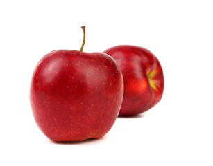 Plakat Ripe red apple. Isolated on a white background.
