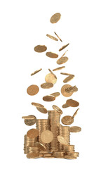 Falling dollar coins