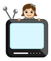 TV Reporter - Office Character - Vector Illustration