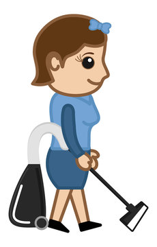 Cleaner - Office Character - Vector Illustration