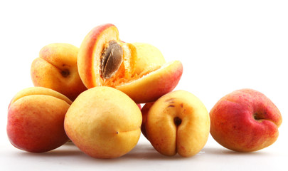 Fototapeta na wymiar apricots on a white background