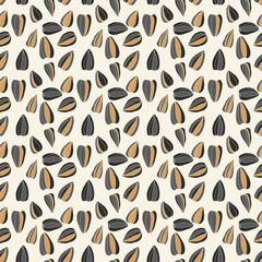 Seamless pattern with sunflower seeds