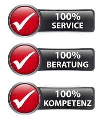 100% Service 100% Beratung 100% Kompetenz - Button Label