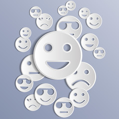 Background with emoticons. Vector illustration.