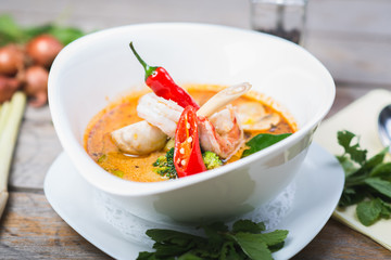 spicy Thai Tom Yam soup