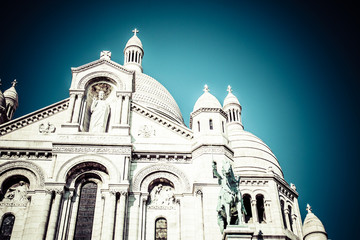 Fototapeta premium Sacre Coeur Basilica, close up at a summer day. Paris