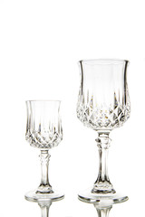 Two Empty wine glass. isolated on a white background