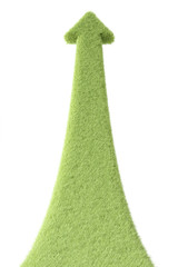 Upward green grass arrow