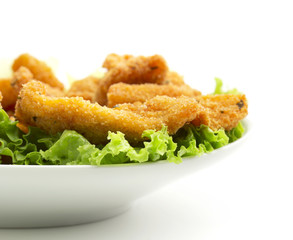 chicken on lettuce