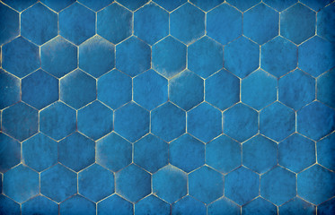 Dark Blue Hexagonal Blue Tiles