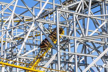 Design of the roller coaster at an amusement park