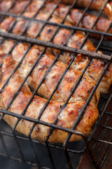 Sausages on the grill