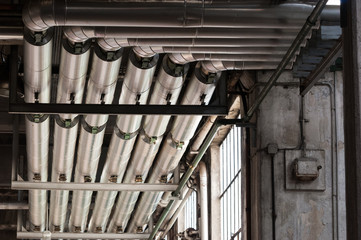 Metal air ducts in a factory