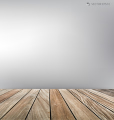 Empty room and wood floor. Vector illustration.