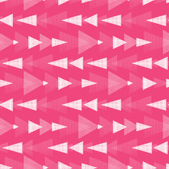 Vector pink and white ikat triangles stripes seamless pattern