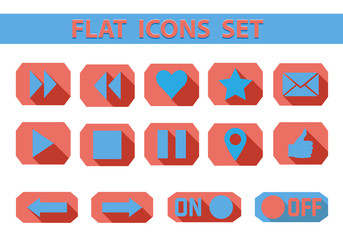 Flat web icons set. Vector illustration EPS10.