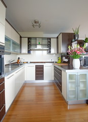 Interior of stylish modern house, kitchen