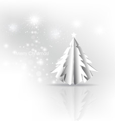 Christmas background with Christmas tree, vector illustration.