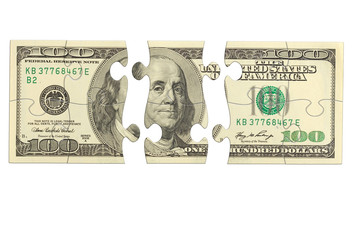 Dollar bank note money puzzle