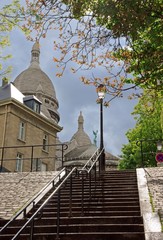 escalier romantique pour le Sacré Coeur, Montmartre (Paris)