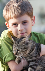Boy and cat