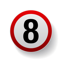 Speed sign - Number eight button