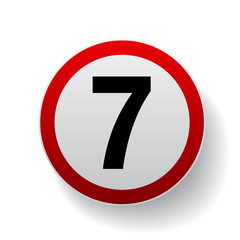 Speed sign - Number seven button