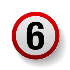 Speed sign - Number six button