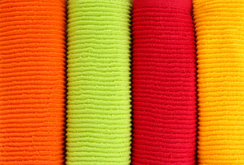 Colorful towels close-up background