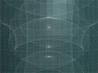 Abstract Wire Net Structure Vector