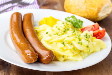 Sausages with potato salad - Würstchen mit Kartoffelsalat