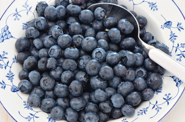 Blueberries in a pretty dish