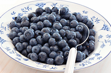 Blueberries in a pretty dish