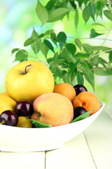 Naklejka na ściany i meble Bright summer fruits in plate