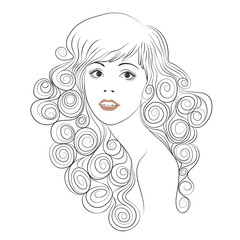 fashion beautiful woman with long wavy hair