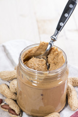 Glass with Peanut Butter