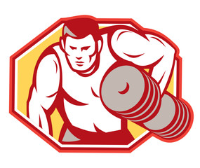 Weightlifter Lifting Weights Retro
